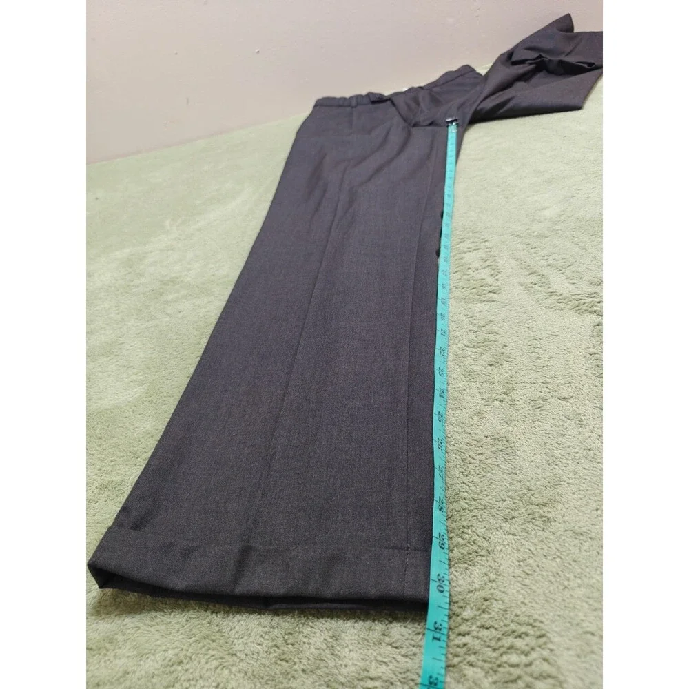 NWT Nautica Dress Blues Charcoal Gray Pleated Front Cuffed Pants Boys Size 18 R